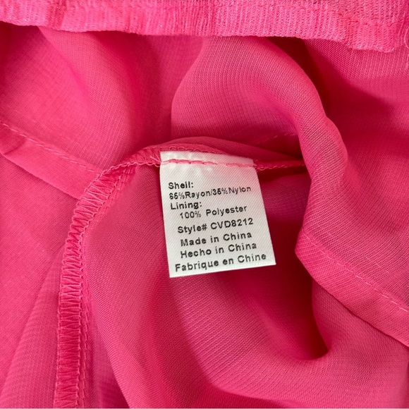 Women’s vava by Joy Han pink tassel sleeve off the shoulder dress nwt size L - Picture 7 of 10